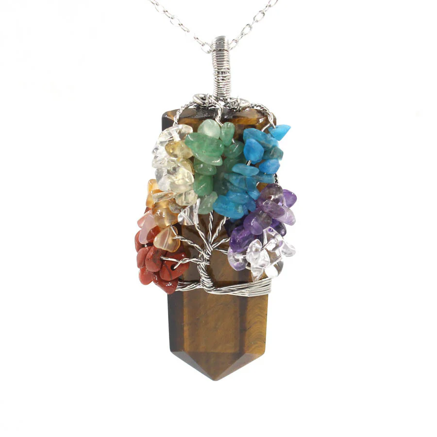 Crystal Column Tree Of Life Winding Pendant Necklace - Image 6