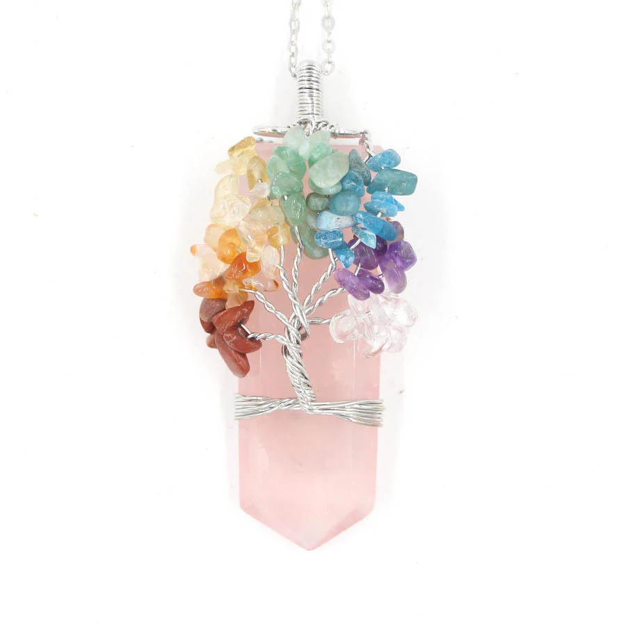Crystal Column Tree Of Life Winding Pendant Necklace - Image 8