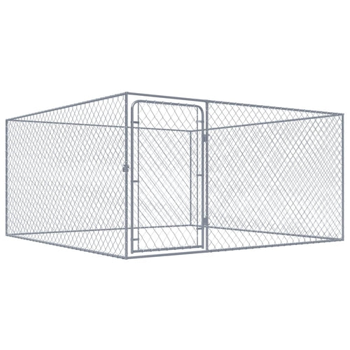 Outdoor Dog Kennel Galvanised Steel 72.8"x72.8"x39.4" - Image 5