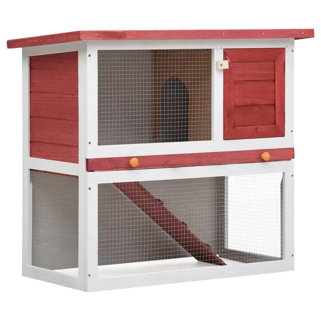 Outdoor Rabbit Hutch 1 Door Gray Wood - Image 4