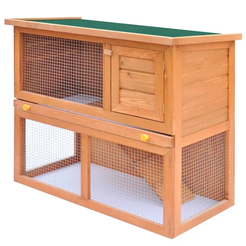 Outdoor Rabbit Hutch 1 Door Gray Wood - Image 6