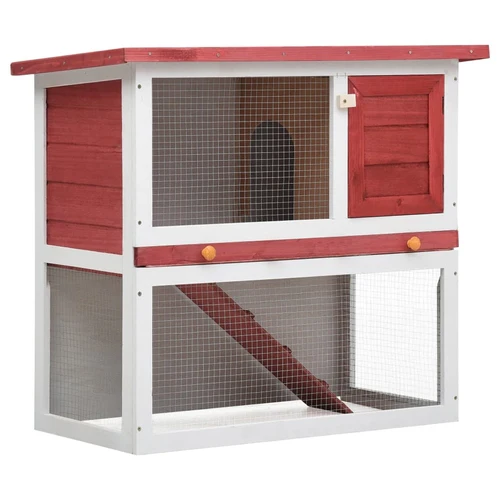 Outdoor Rabbit Hutch 1 Door Gray Wood - Image 7