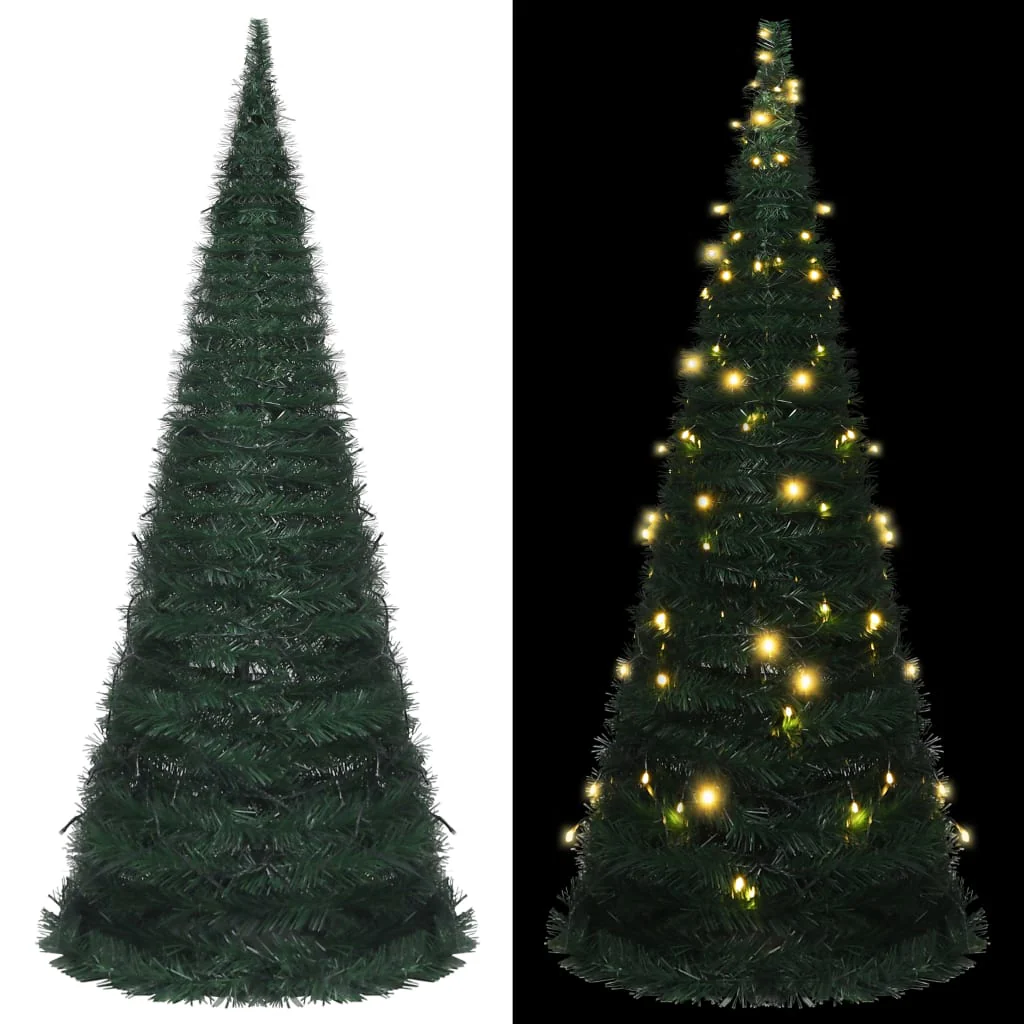 Pop-up String Artificial Christmas Tree with LED Green 59.1" - Image 3