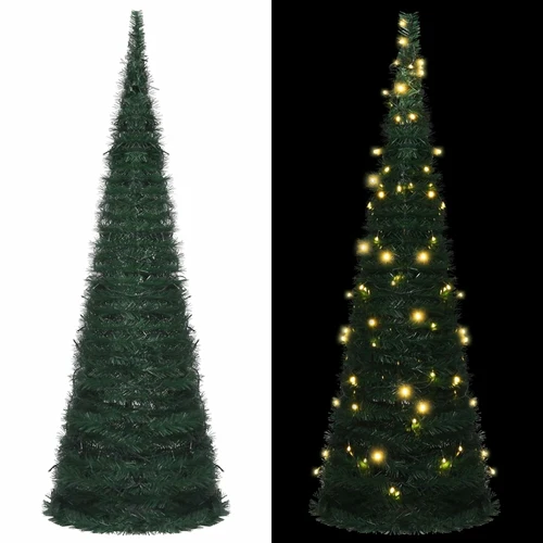Pop-up String Artificial Christmas Tree with LED Green 59.1" - Image 4