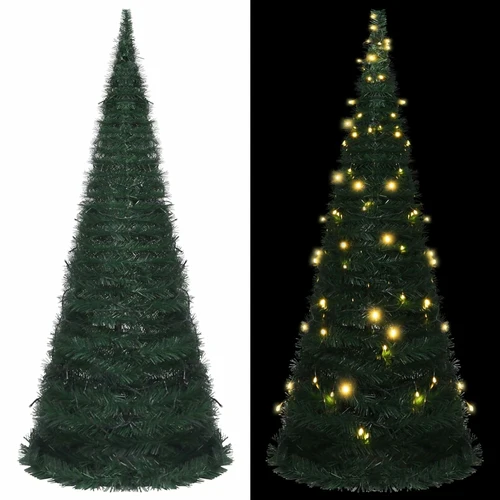 Pop-up String Artificial Christmas Tree with LED Green 59.1" - Image 6