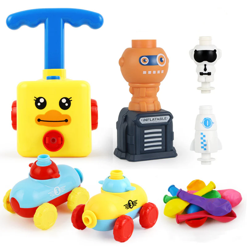 Power Balloon Launch Tower Toy Puzzle Fun Education Inertia Air Power Balloon Car Science Experimen Toy for Children Gift - Image 3