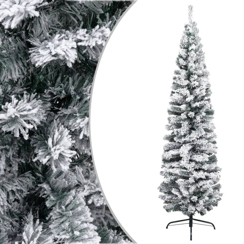 Slim Artificial Christmas Tree with Stand Green 59.1" PVC - Image 11