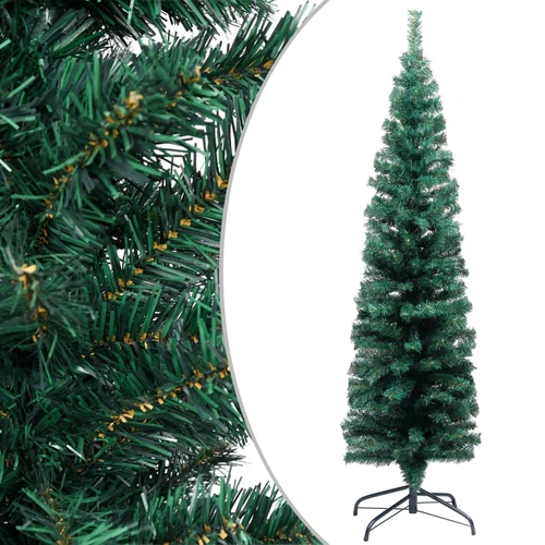 Slim Artificial Christmas Tree with Stand Green 59.1" PVC - Image 13
