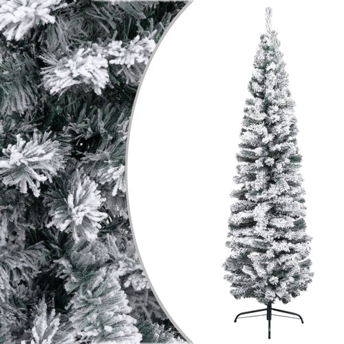 Slim Artificial Christmas Tree with Stand Green 59.1" PVC - Image 16