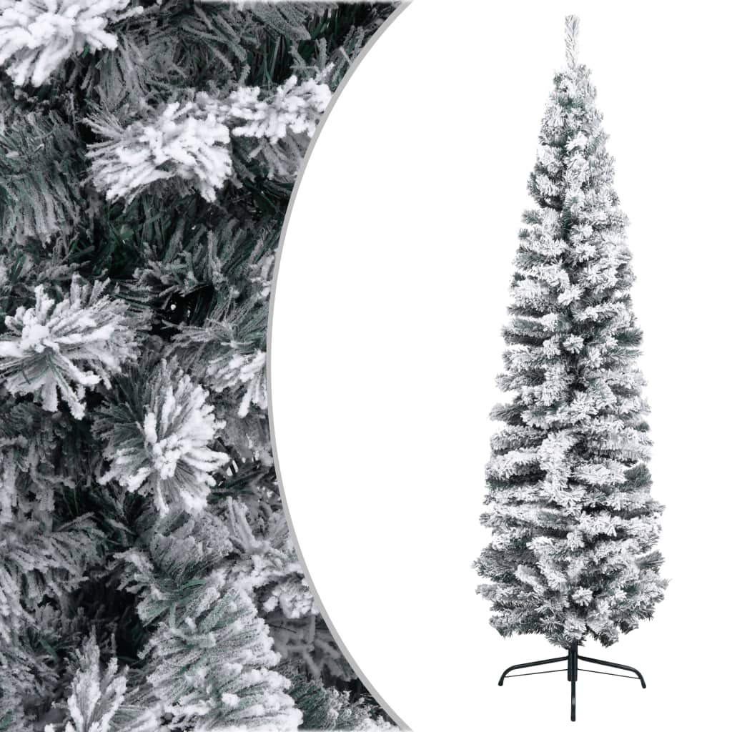 Slim Artificial Christmas Tree with Stand Green 59.1" PVC - Image 6
