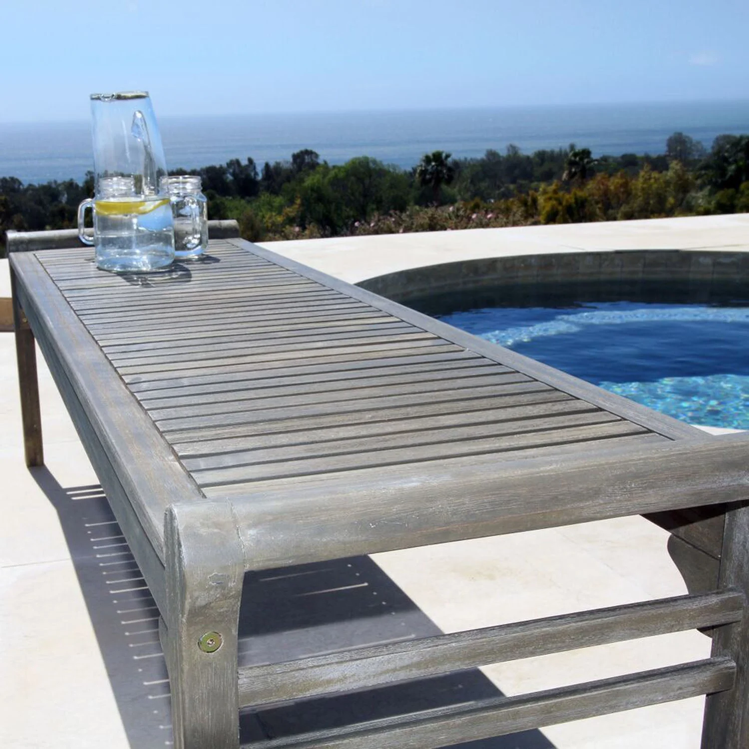 Vifah Renaissance Outdoor Patio 5-Foot Hand-Scraped Wood Backless - Image 3