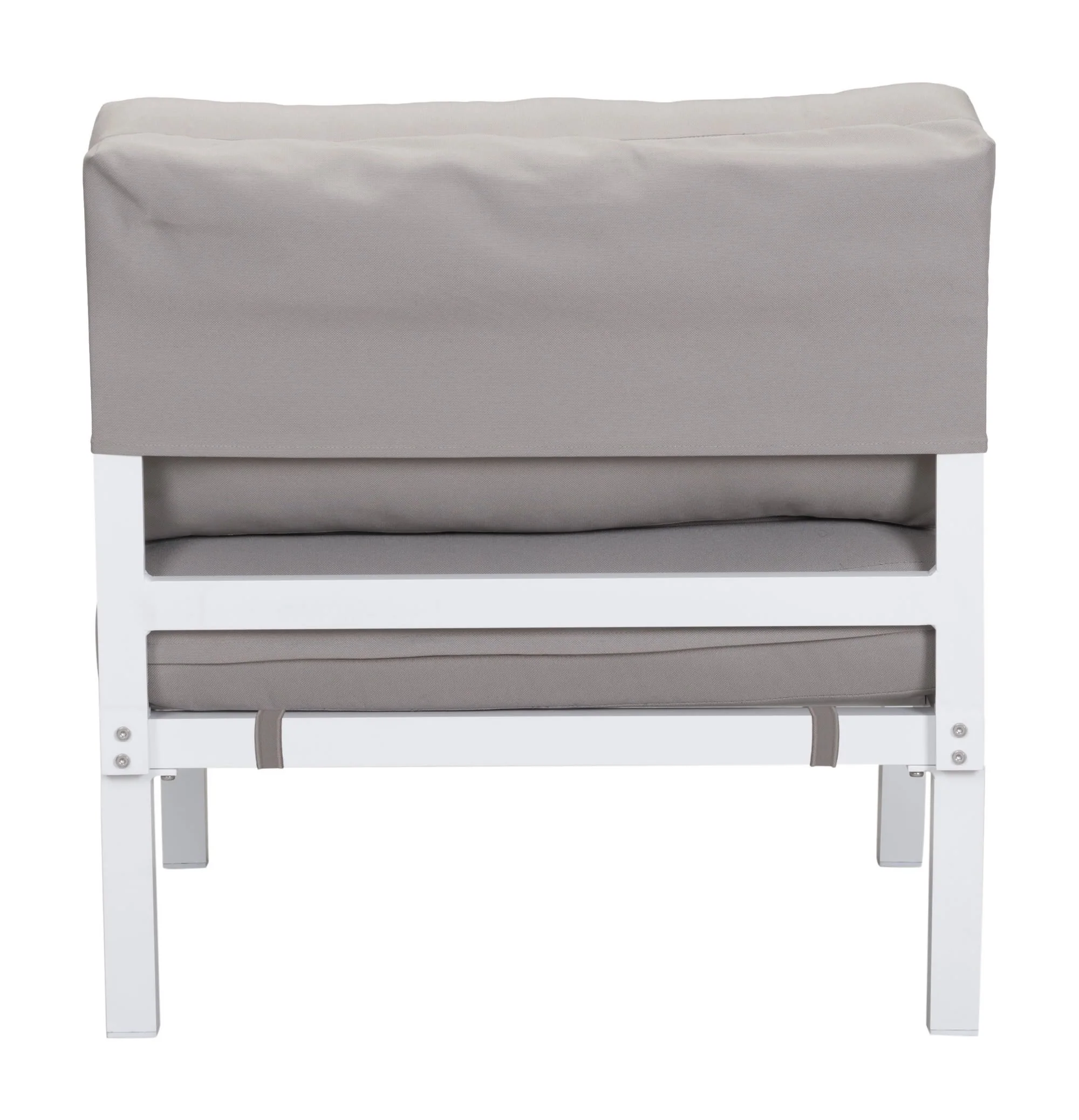 White and Gray Sunproof Fabric Aluminum Armless Chair - Image 4