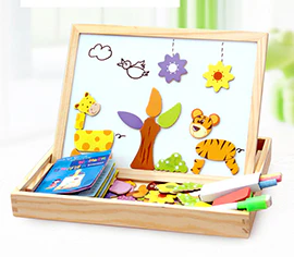 Wooden Magnetic Puzzle Toys Children 3D Puzzle Box Figure Animals Circus Writing Drawing Board Learning Education Toys For Kids - Image 11