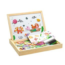 Wooden Magnetic Puzzle Toys Children 3D Puzzle Box Figure Animals Circus Writing Drawing Board Learning Education Toys For Kids - Image 8