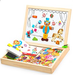 Wooden Magnetic Puzzle Toys Children 3D Puzzle Box Figure Animals Circus Writing Drawing Board Learning Education Toys For Kids - Image 9